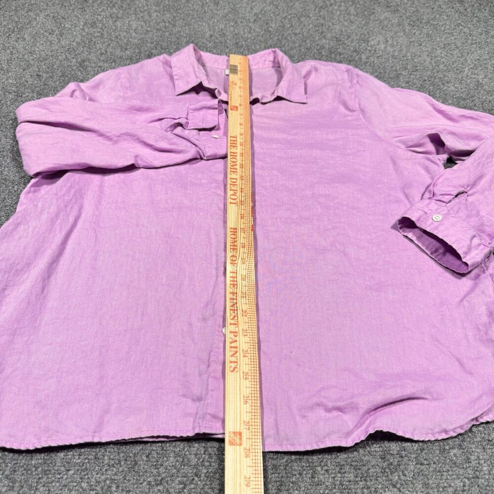 J. Jill Love Linen Pink Button Shirt Long Sleeve Petite XL - Picture 6 of 6